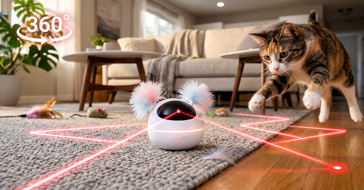 360-Grad-Rotation hält Katzen kontinuierlich in Bewegung