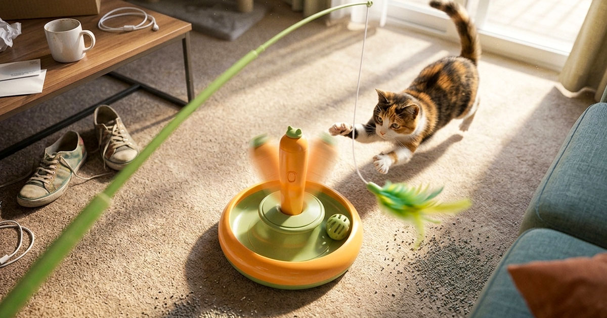 Dreht sich unvorhersehbar – Ihre Katze wird nie müde davon.